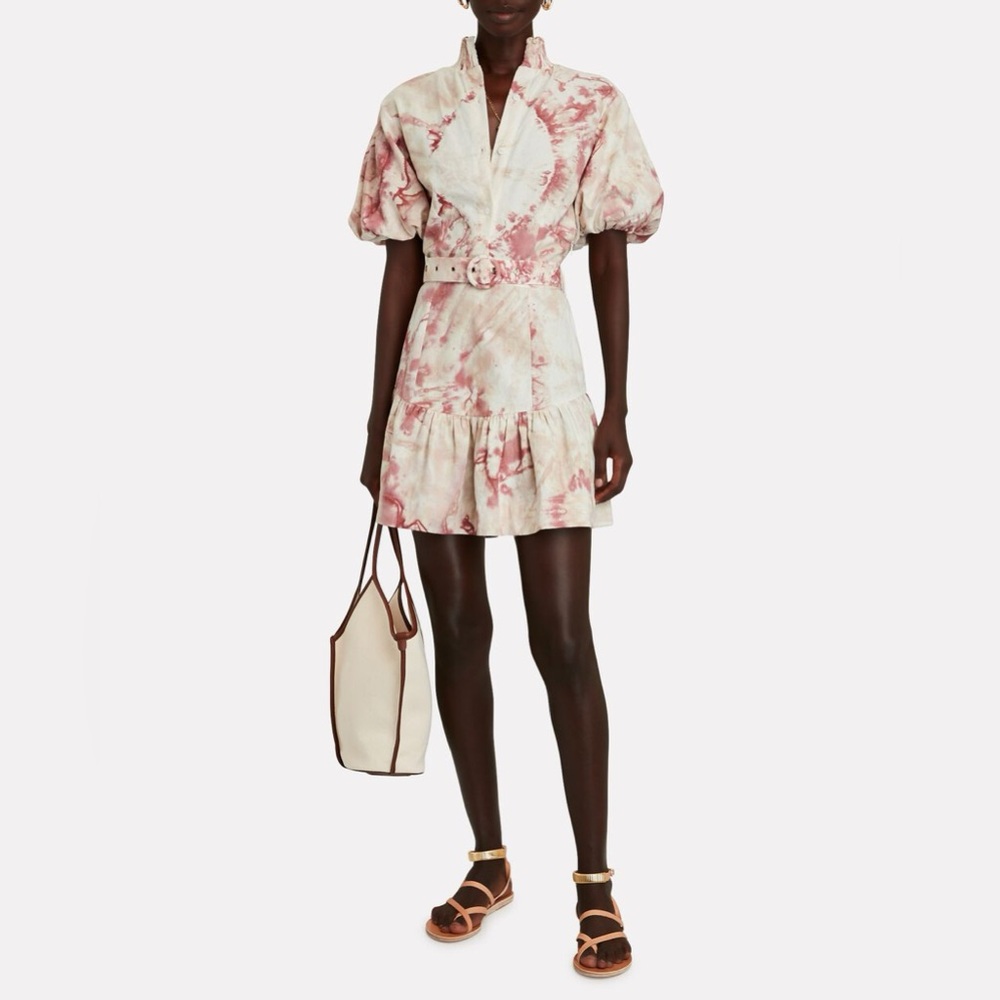 NEW SWF X Revolve Mini Shirt Dress in Palace with Belt Women’s Size Small